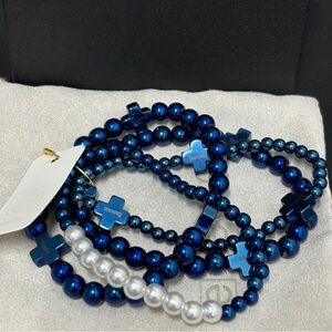 Newton Deep Blue and Pearl Bracelet